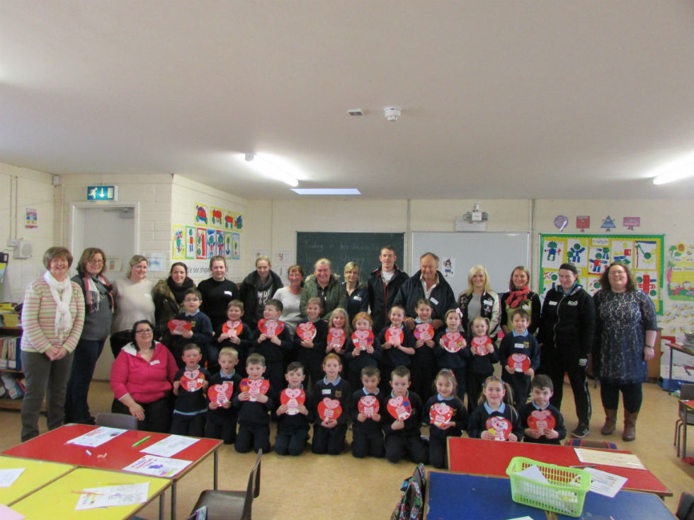 Parents' Valentines Art & Craft Morning in Mrs. Kelly's Senior Infants