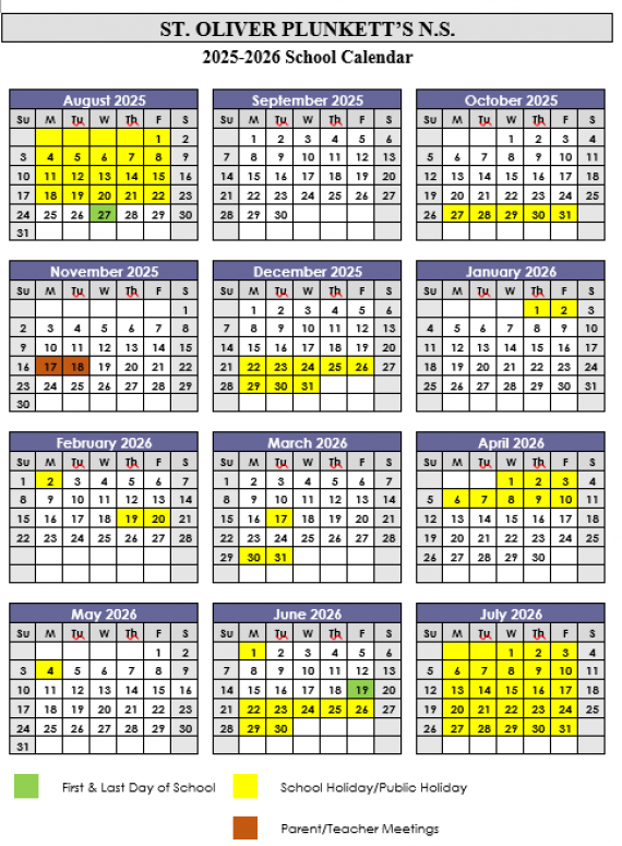 School Calendar 2024/2025